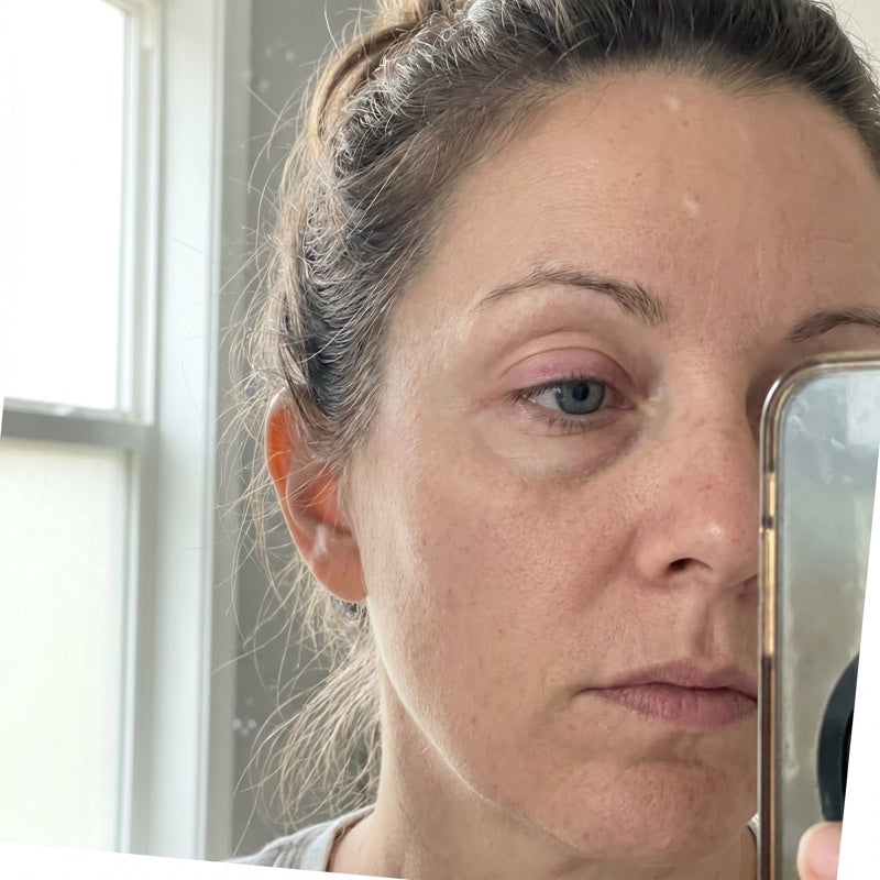 Eye area with mild morning puffiness