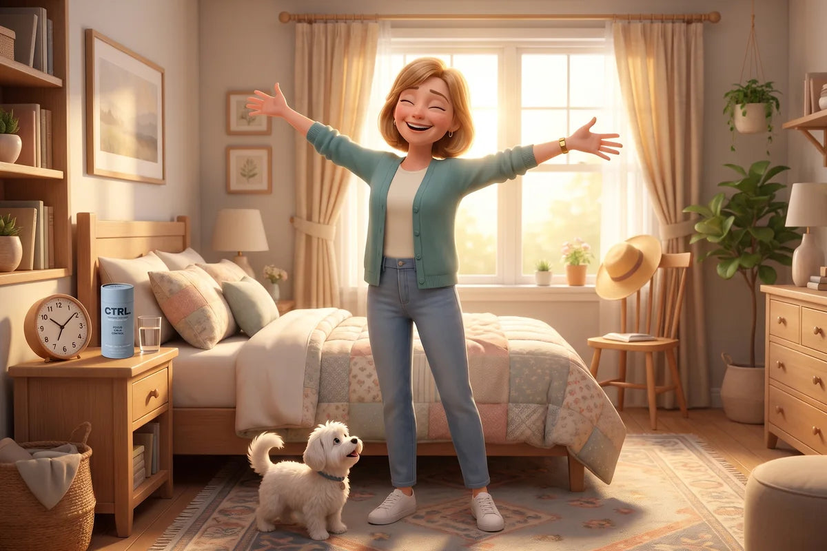 At 7am Carol opens the curtains to the sun, already dressed for her morning walk