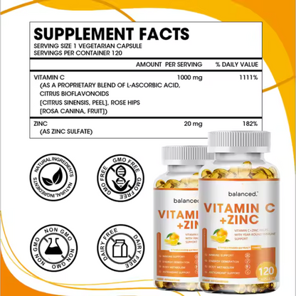 Vitamin C and Zinc - 60 Gels