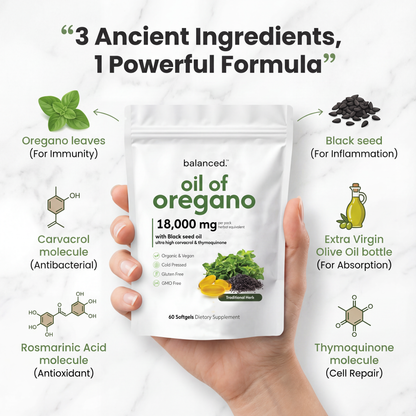 Oil of Oregano with Black Seed Oil - 60 Softgels