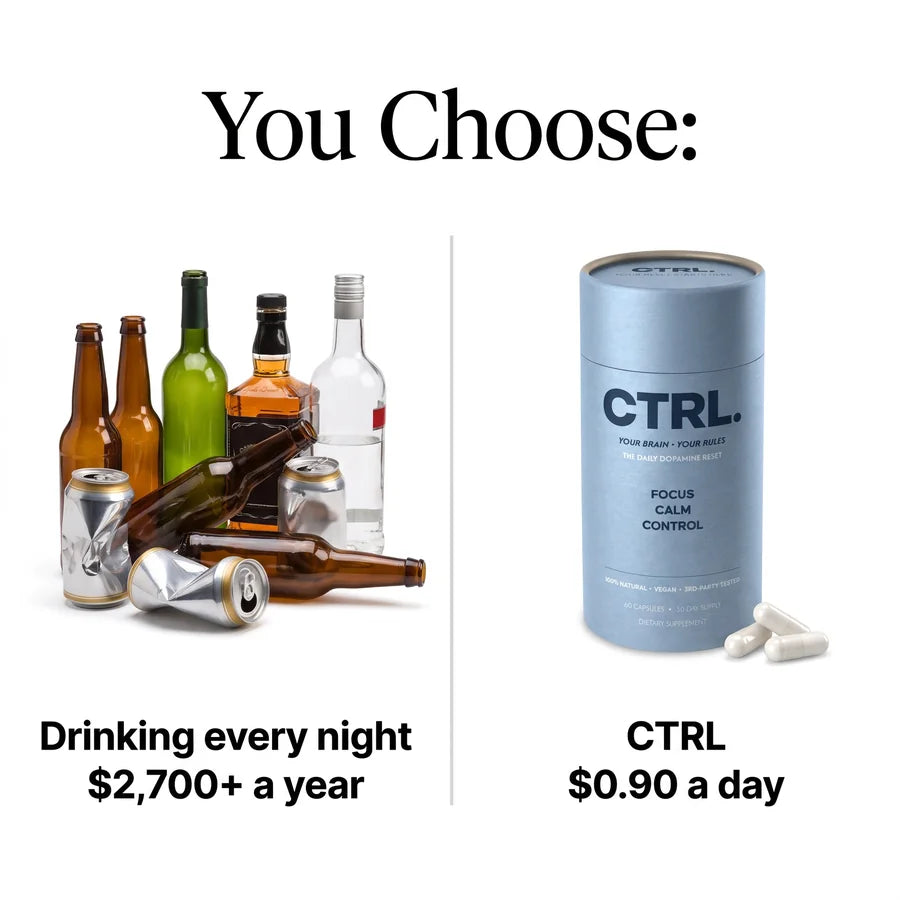 You choose: drinking every night at over 2,700 dollars a year, or CTRL at 1.10 a day