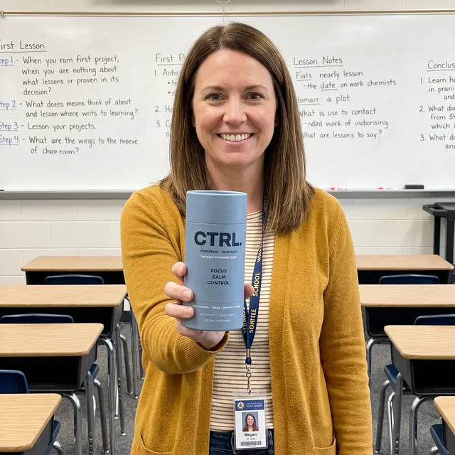 Megan T., a CTRL customer, holding a CTRL tube