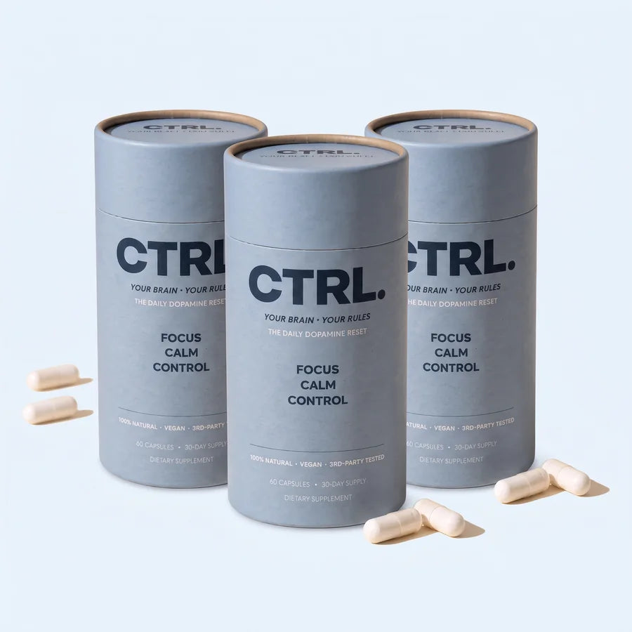 Three tubes of CTRL Dopamine Capsules