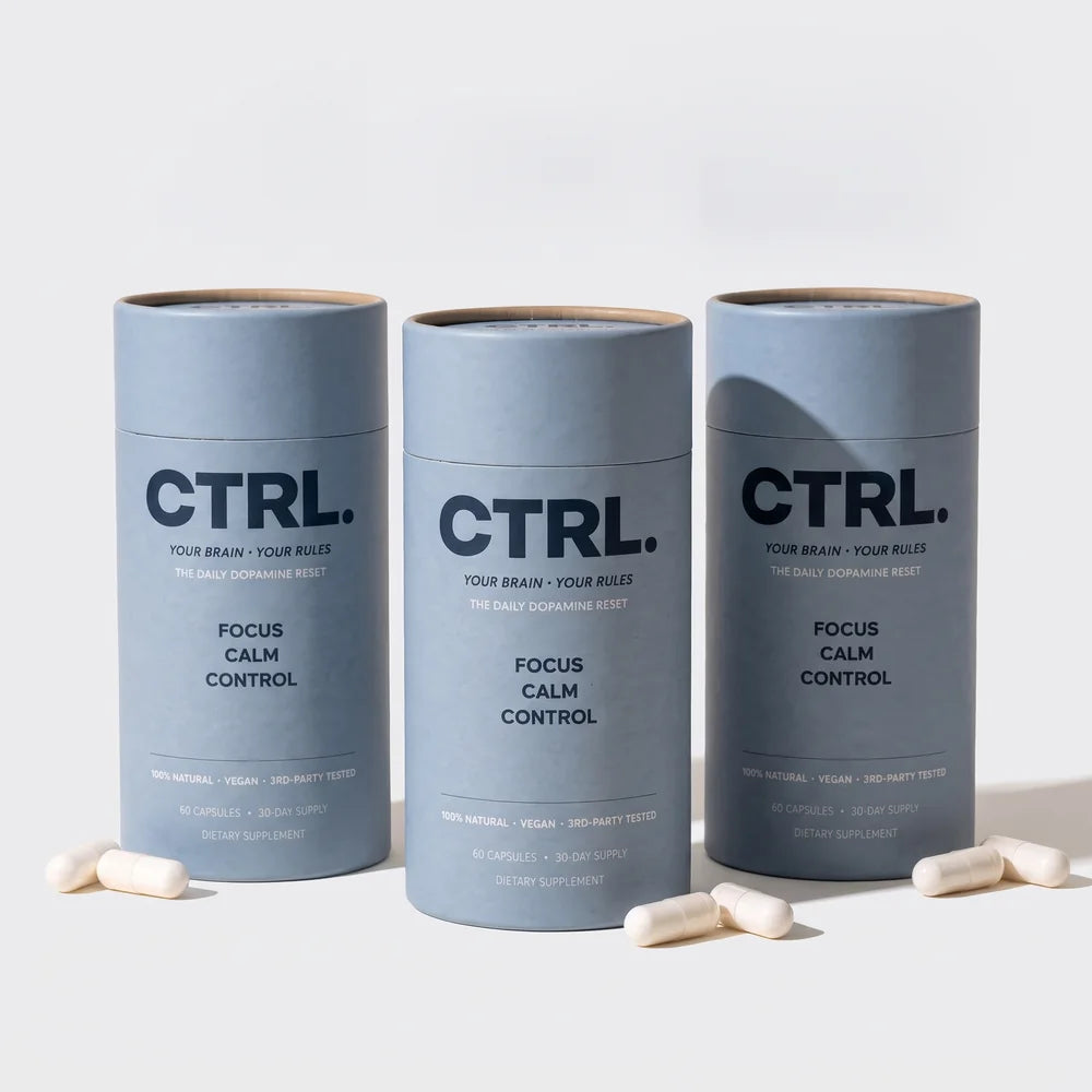Three tubes of CTRL Dopamine Capsules, the 3 bottle supply