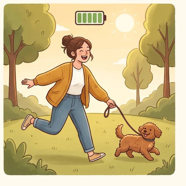Day 21: outside laughing with the dog, battery full
